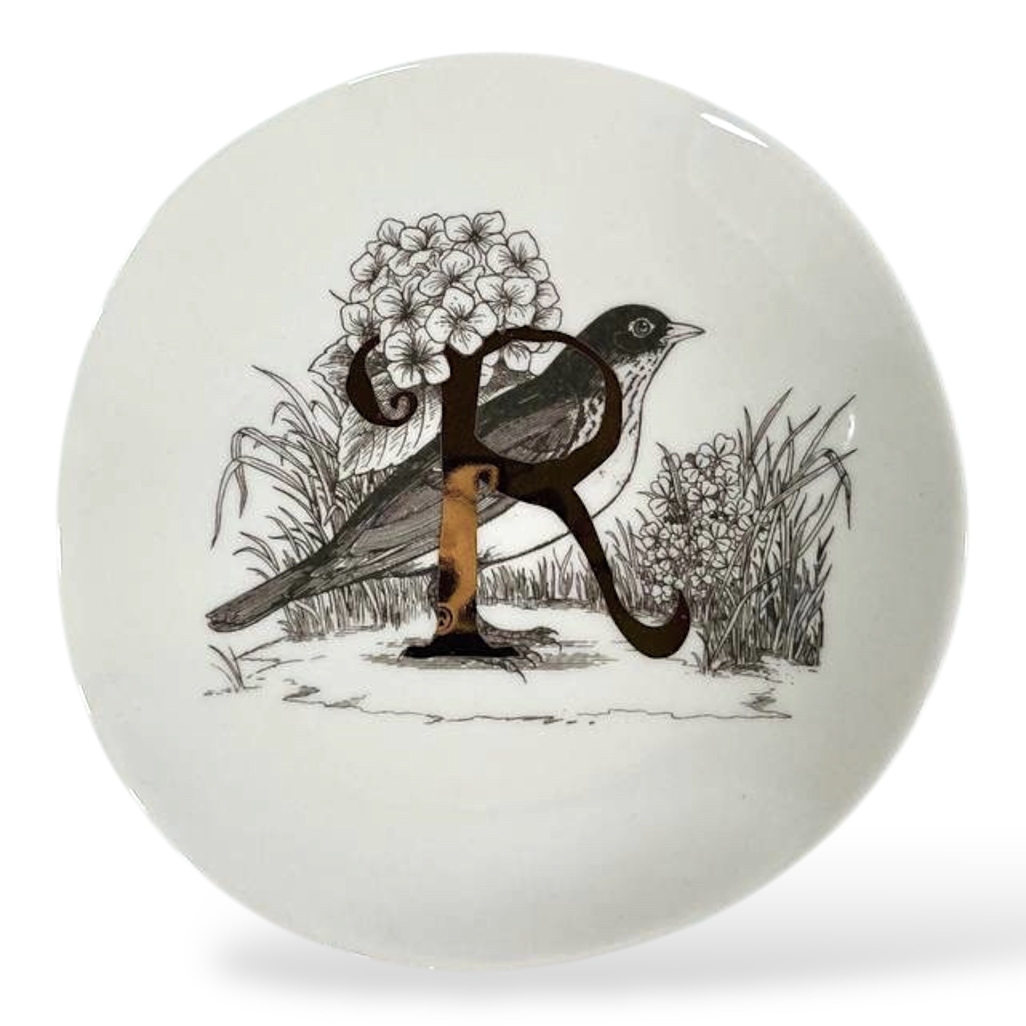 '- R - MONOGRAM PLATE