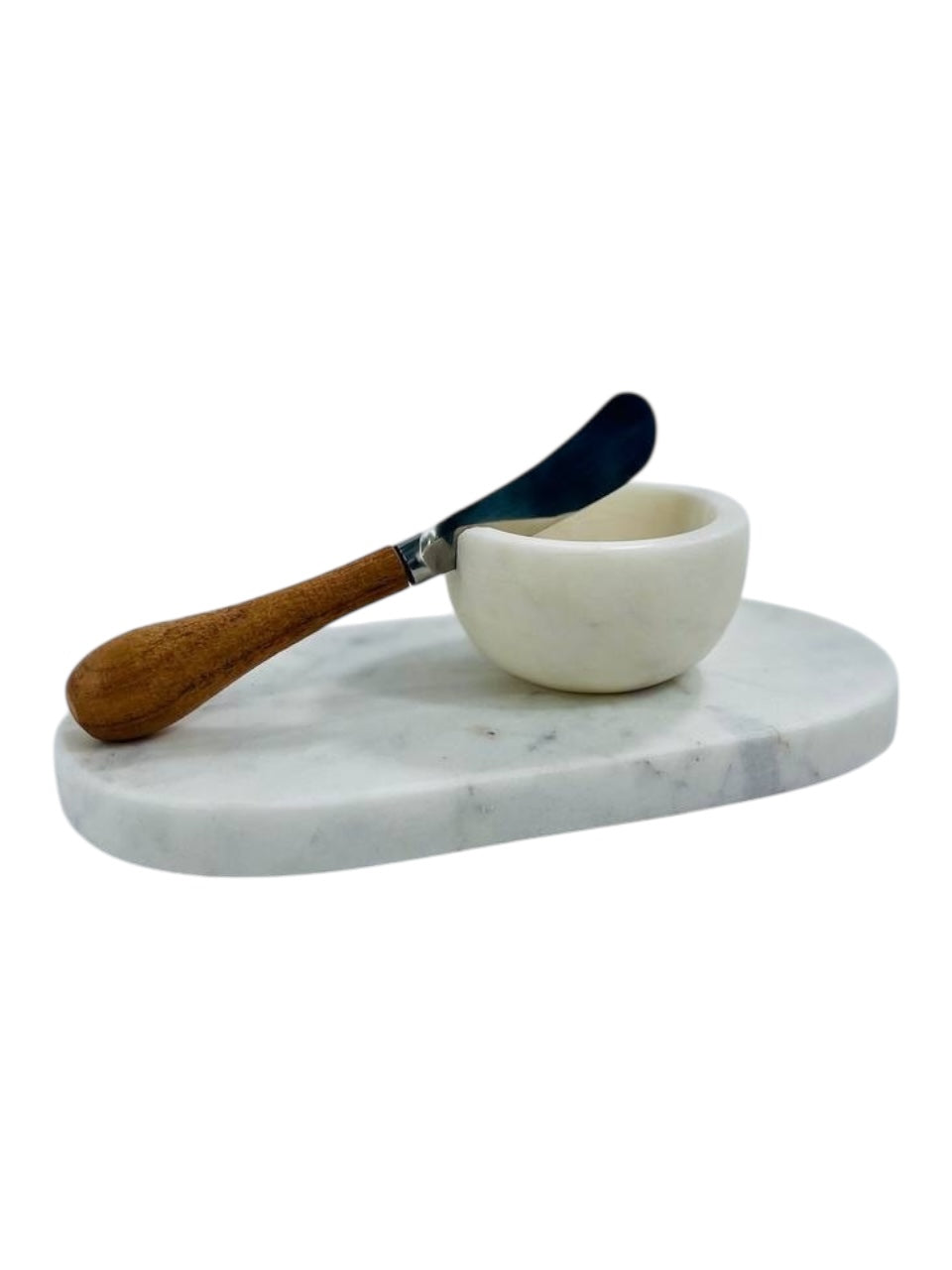 SET MARBLE SERVING BOARD W BOWL AND KNIFE