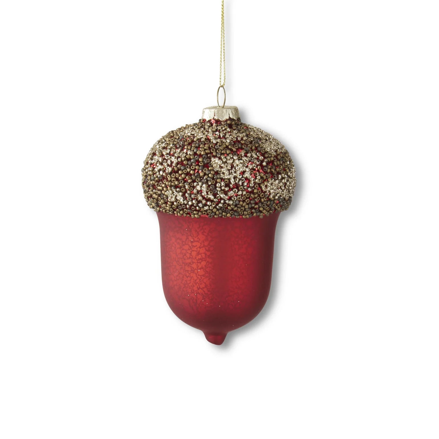 Red Mercury Glass Acorn Ornament