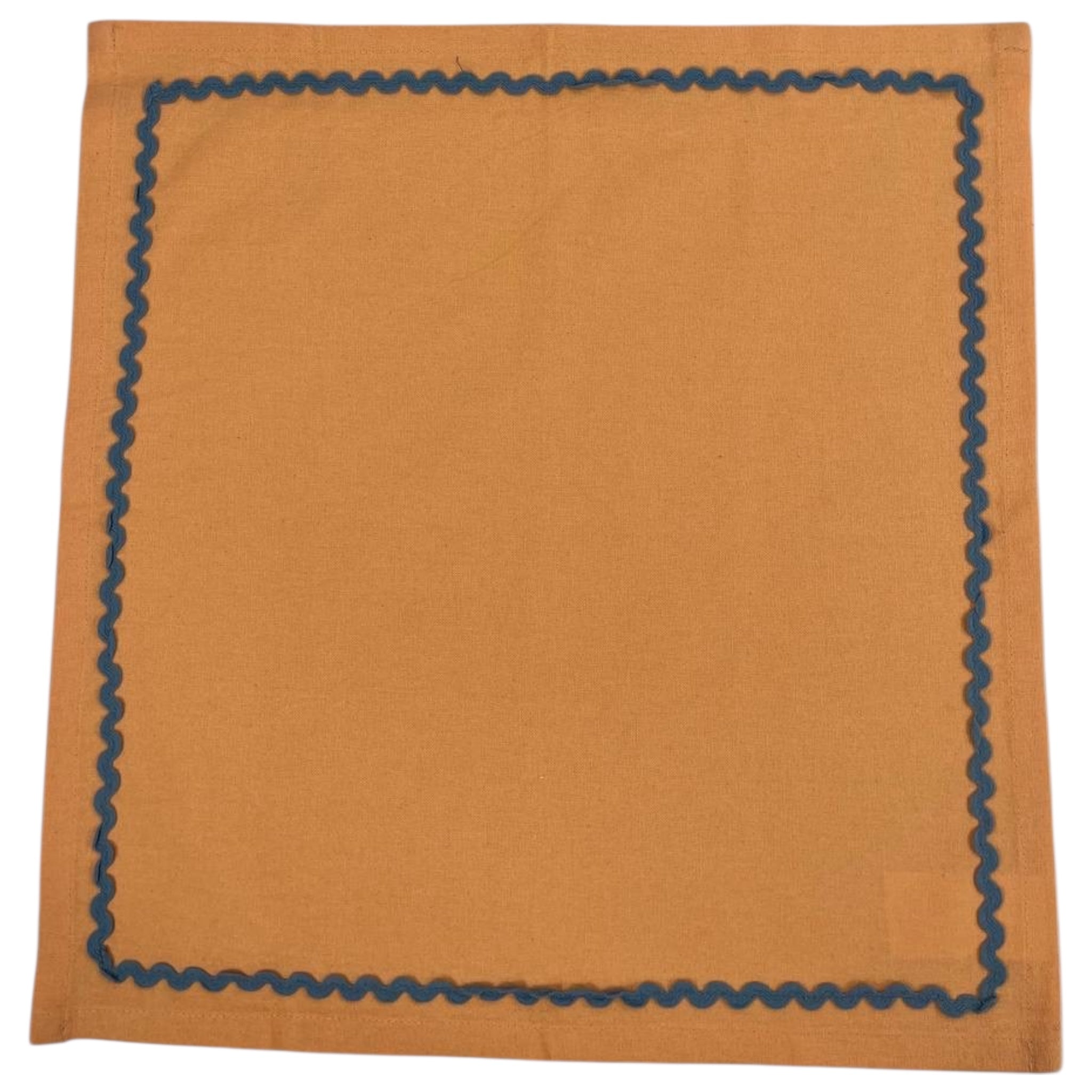 ORANGE NAPKIN W BLUE TRIM