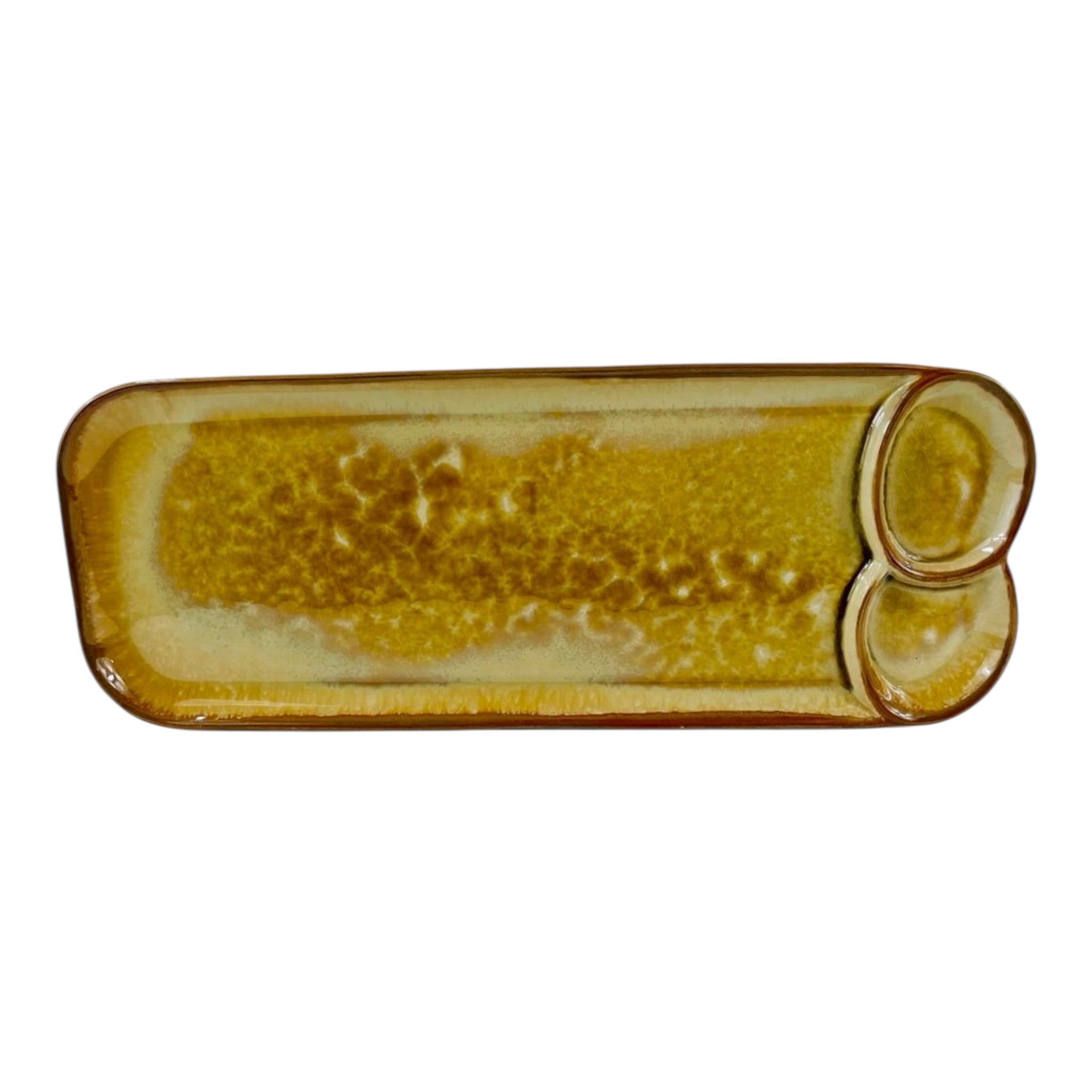 SET MANGO WOOD TRAY W STONEWARE BOWLS