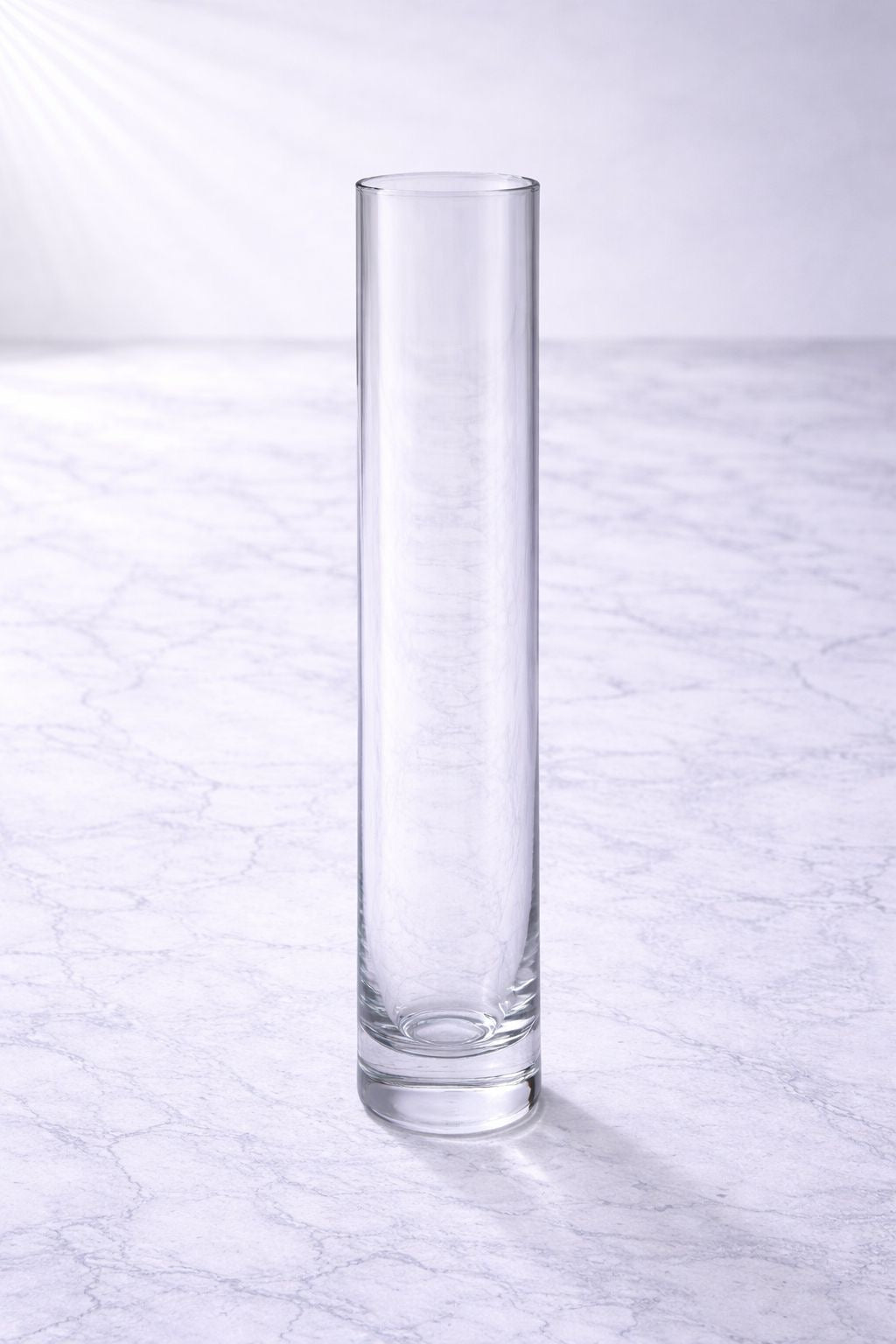 Florero Cilíndrico de Vidrio Transparente Alto L