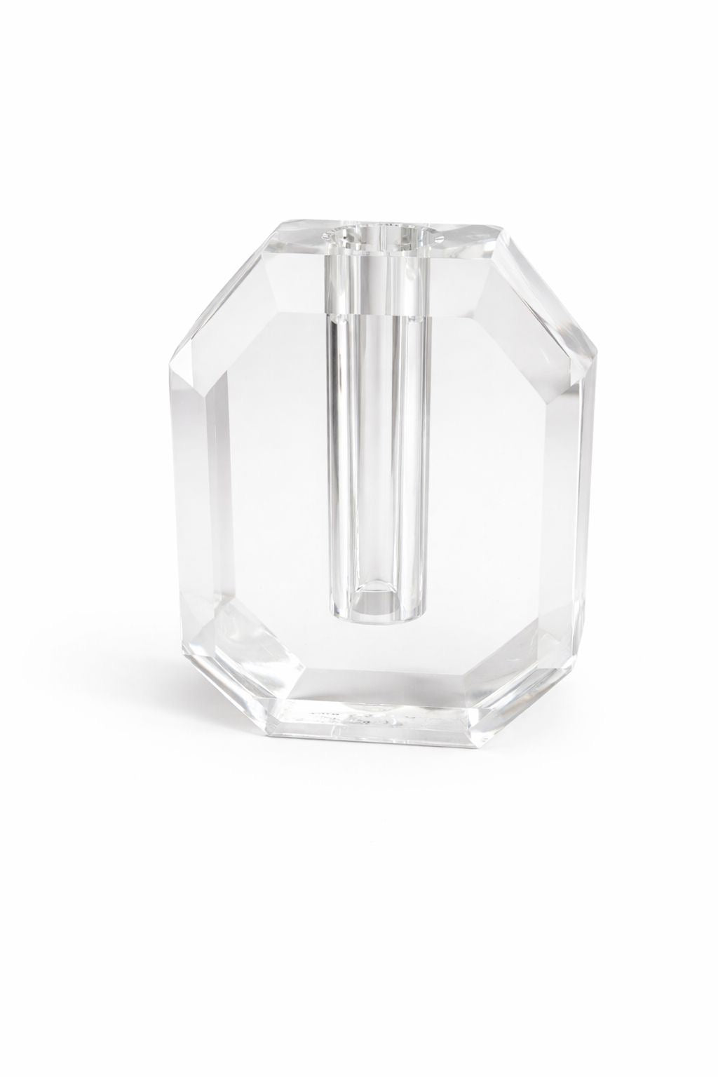 Florero Decorativo Acrílico Facetado con Tubo Central