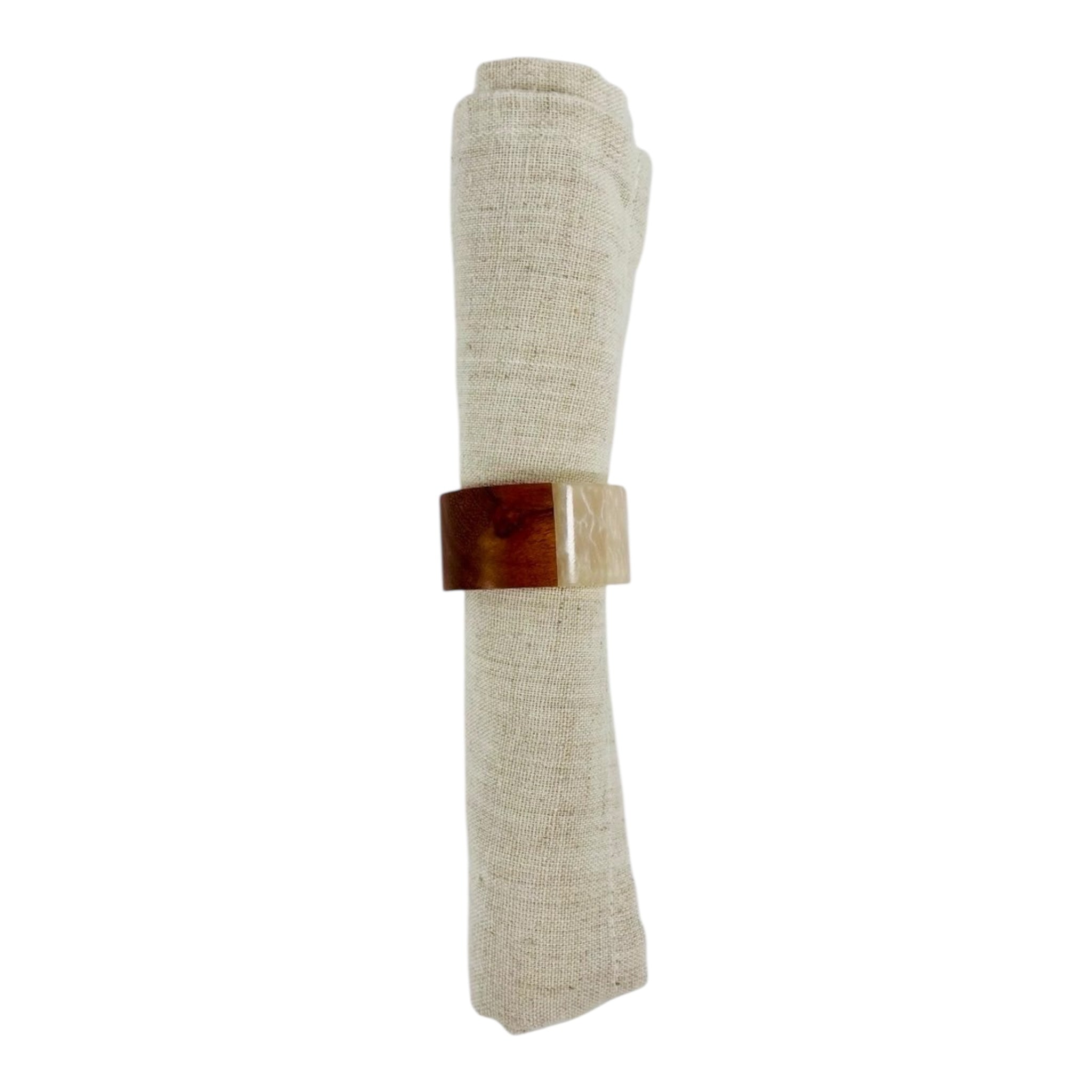 Brown resin napkin run set/2