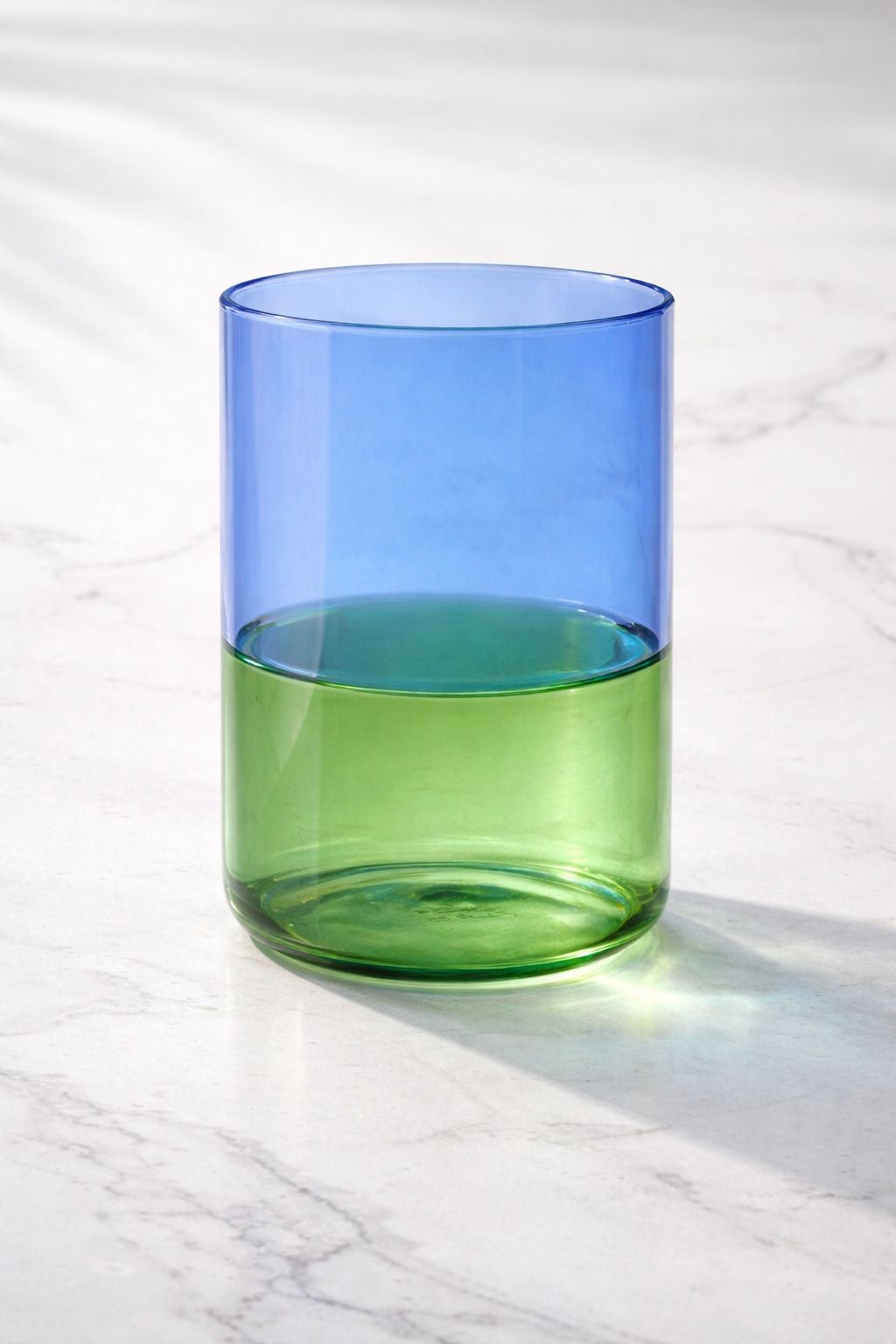 Vaso de Vidrio Bi Color Moderno Set of 6