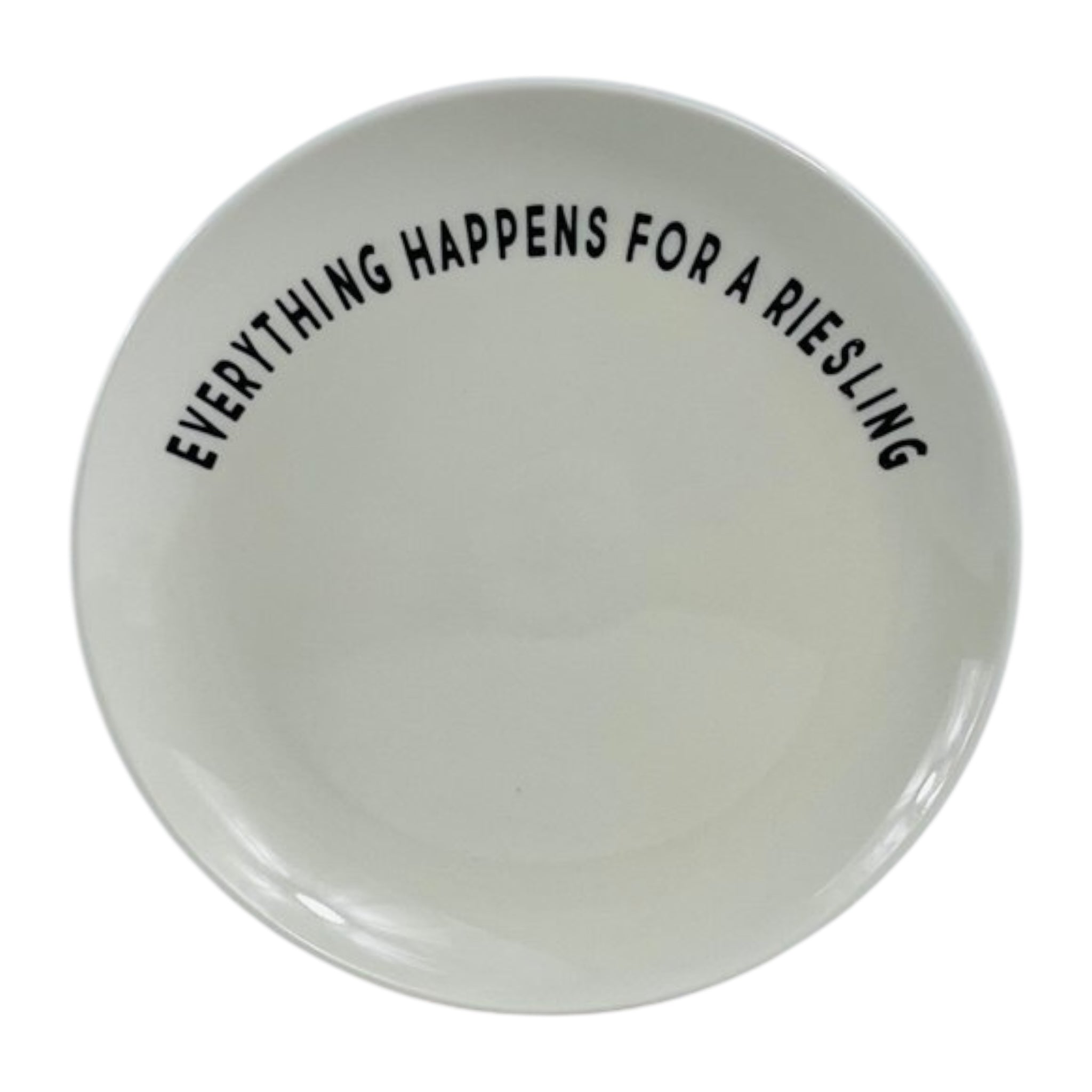 "EVERYTHING HAPPENS FOR A RIESLING" STONEWARE DISH