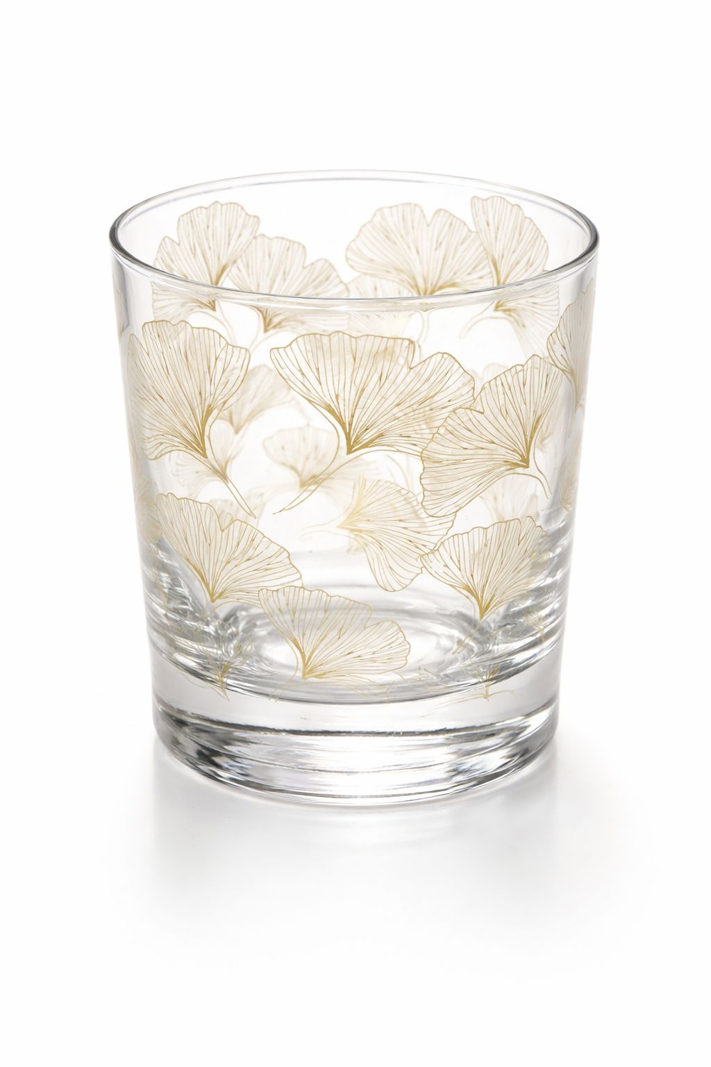 Glass Gold Floral Rocks Glasses Set of 4