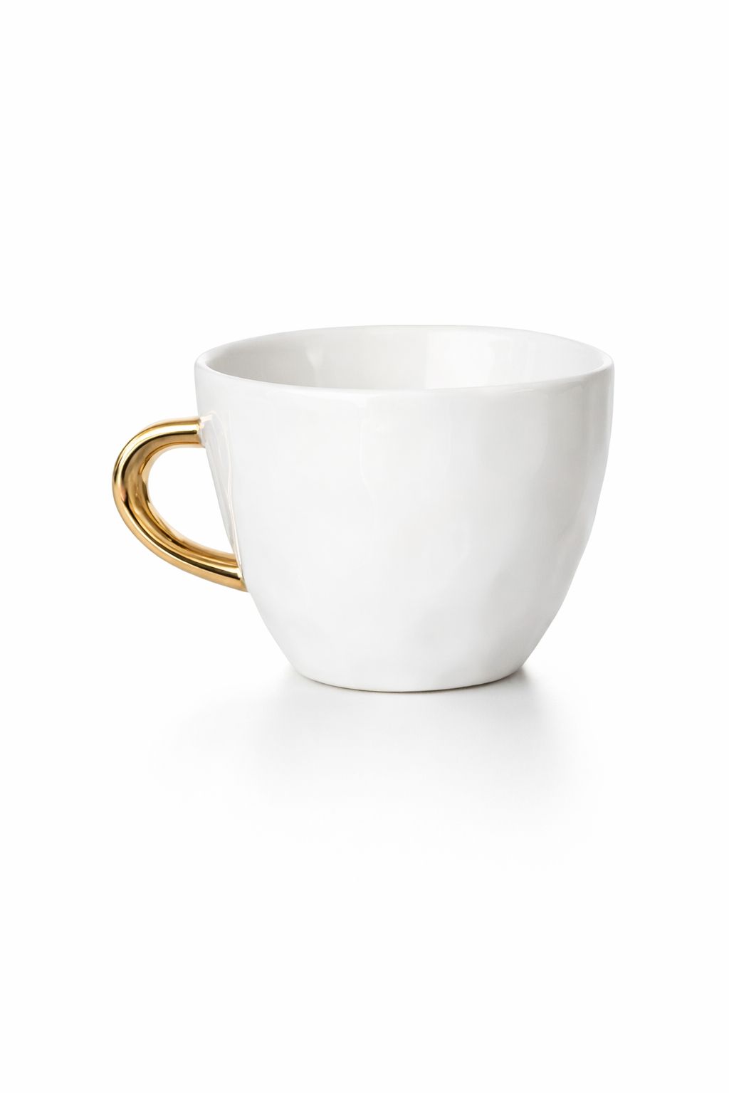 Hogar - White Mug w Gold Handle Amsterdam Set of 2