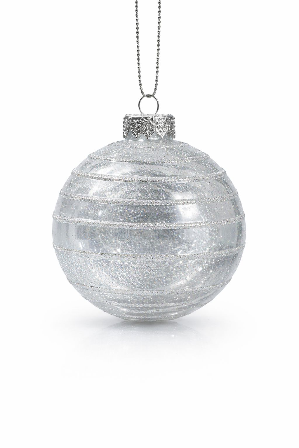 Ornament - Small Ball White, Pearl & Silver