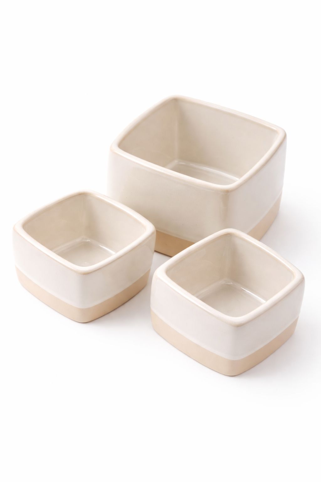 Stoneware Stacking Bowl, Cream Set of 3