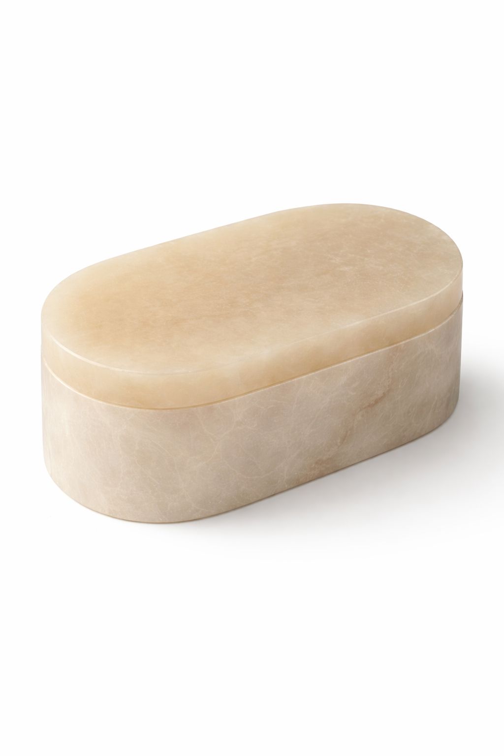 White Alabaster Oval Display