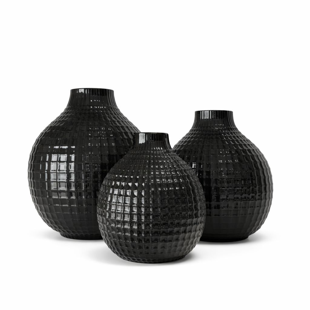 Set de Tres Jarrones Decorativos Texturizados