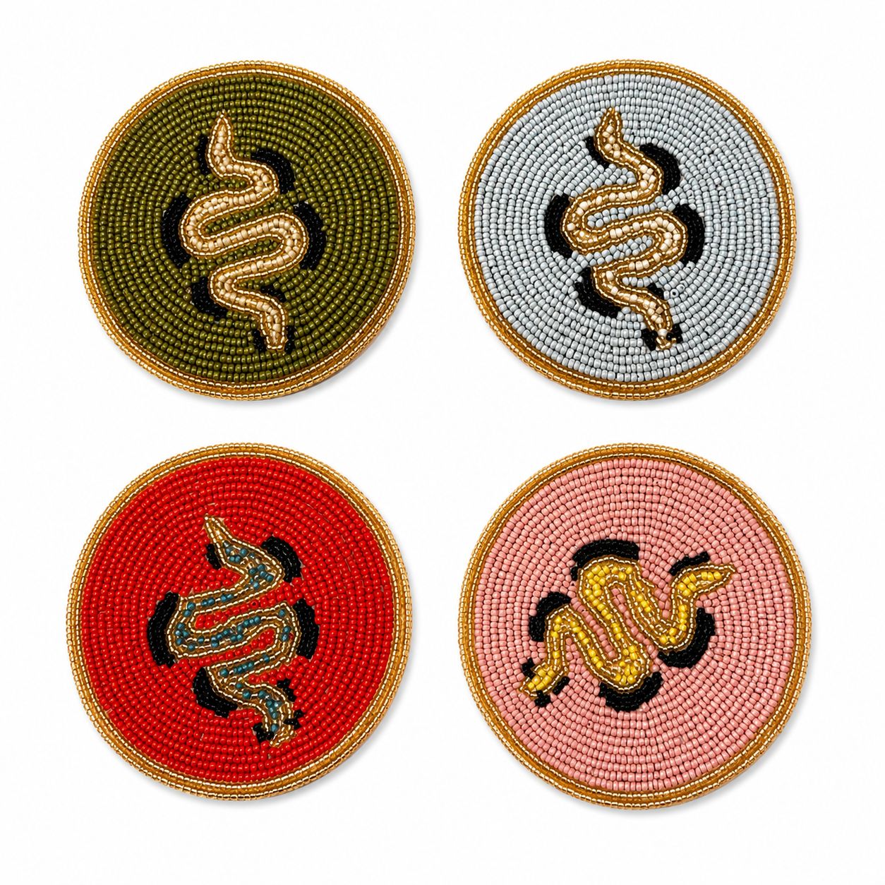 Glass Beaded Cotton Coasters