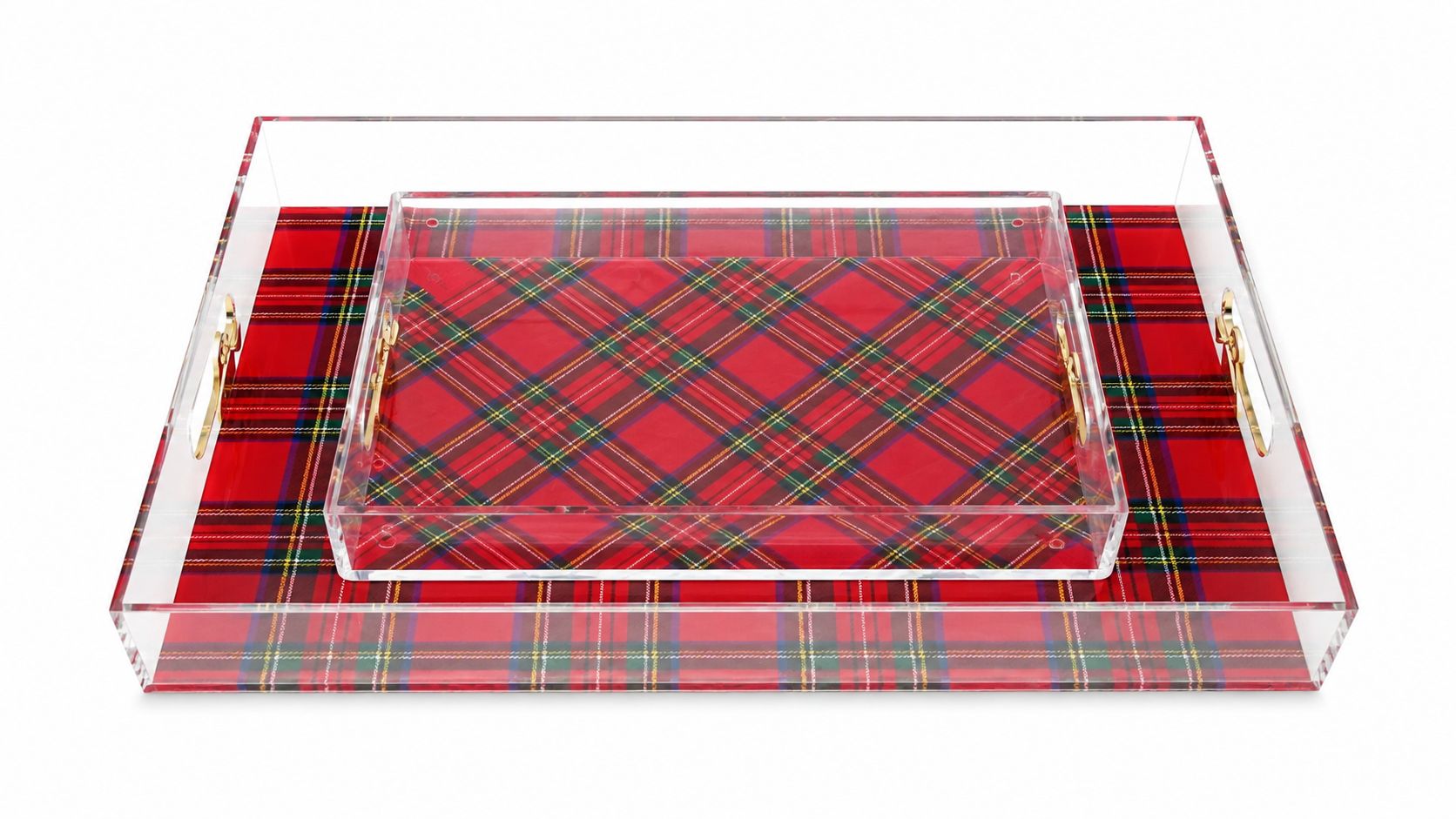 Set de Bandejas Acrylic Tartan Rouge