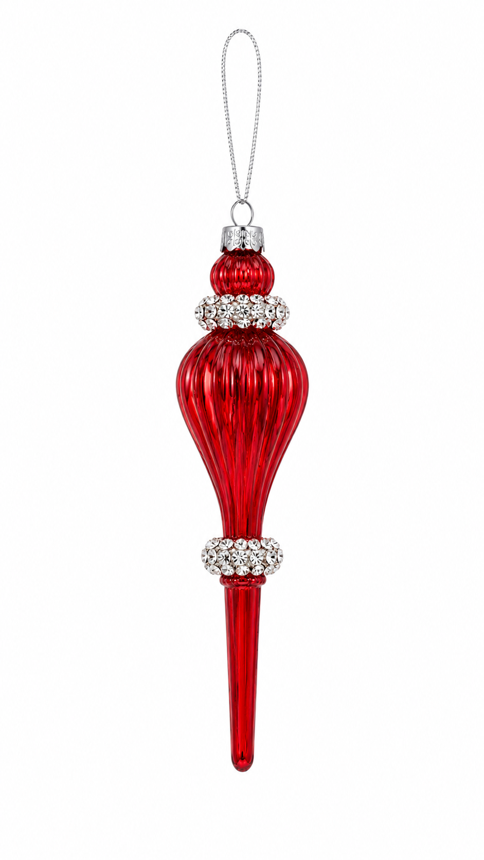 Ornament - Red & Silver Icicle