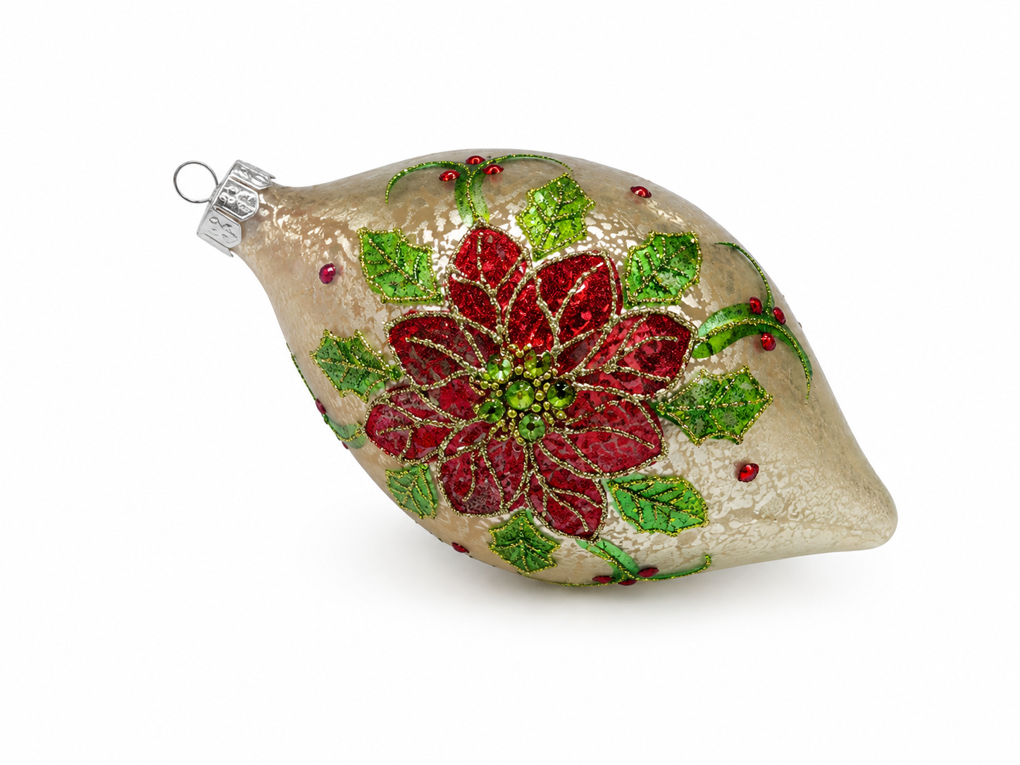 Ornament - Traditional Gold, Red & Green Christmas Ball