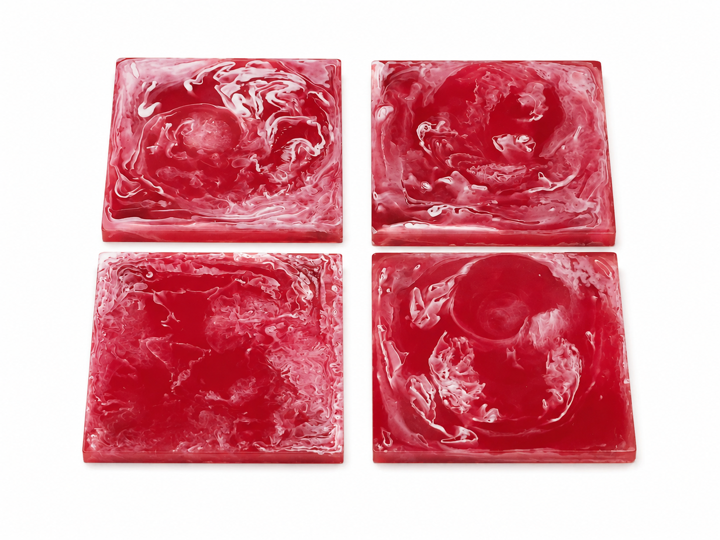 Set Of 4 Portavasos Ruby Swirl