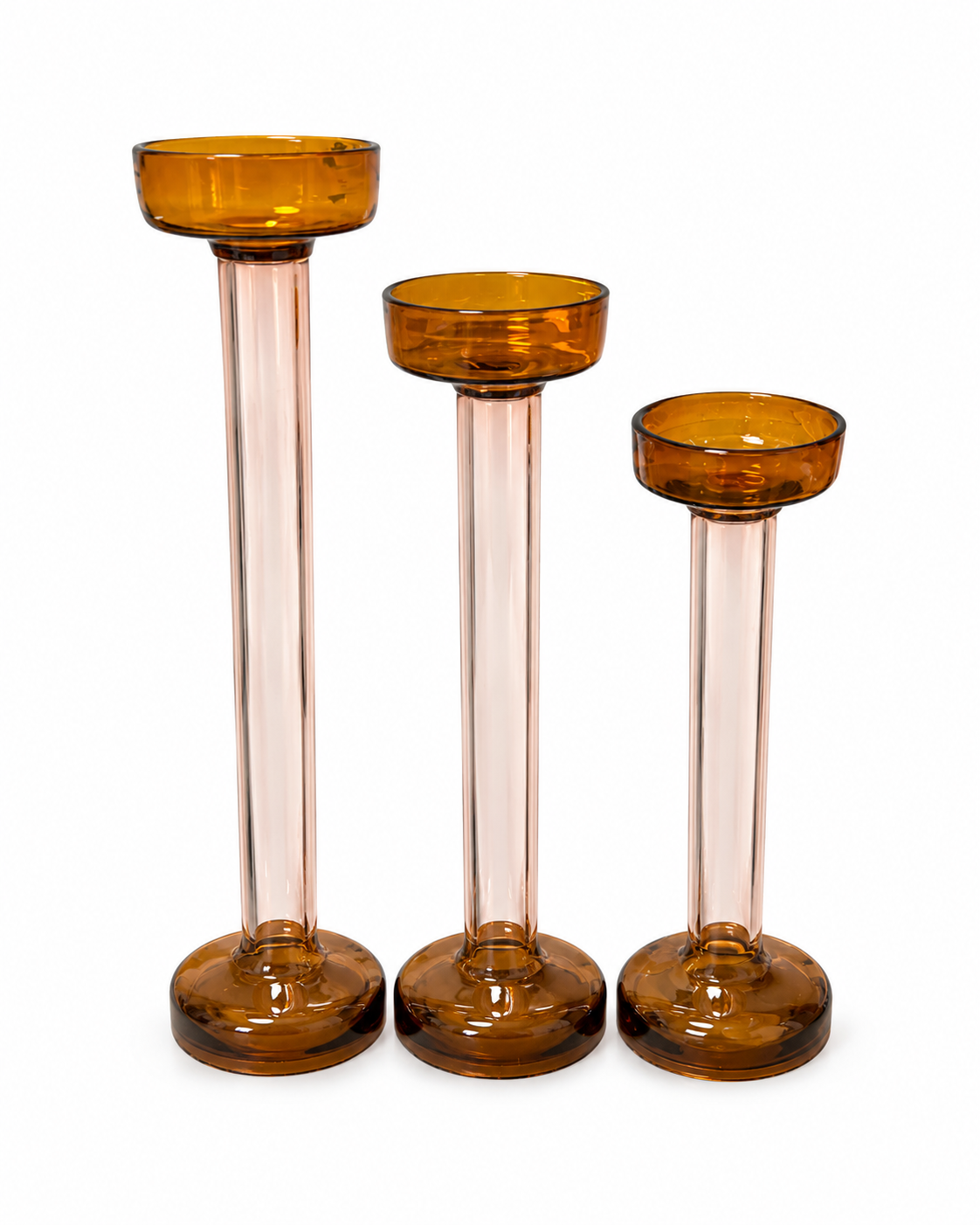 Set Of 3 Candelabro de Cristal Prisma