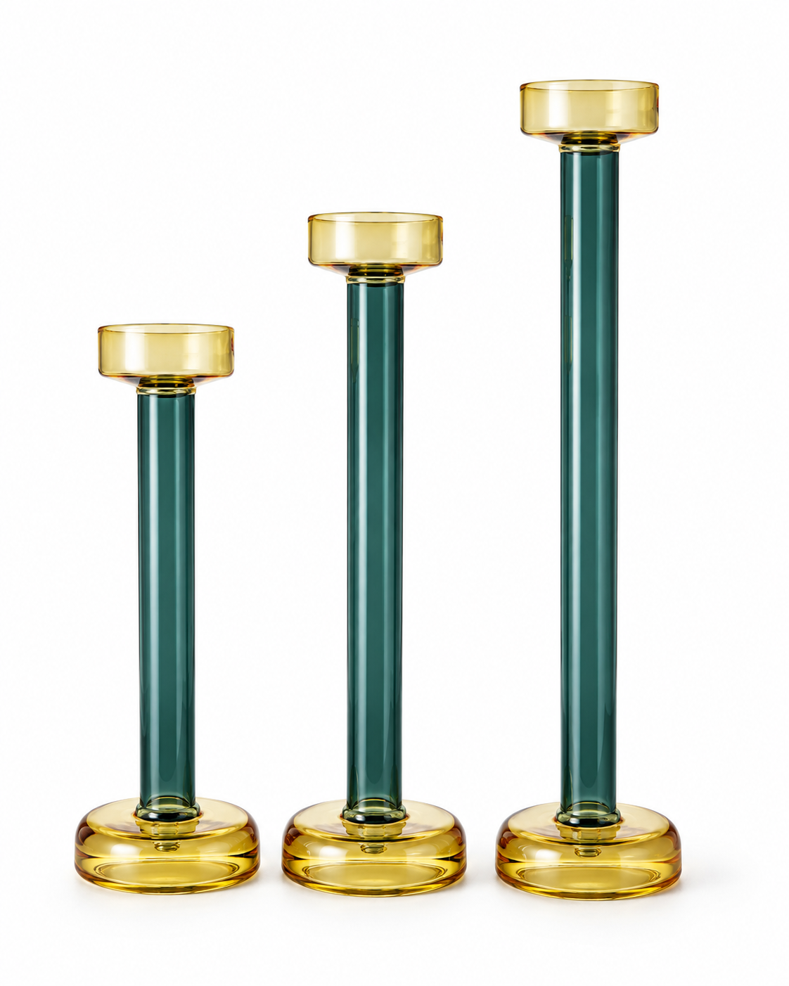 Set Of 3 Candelabro de Cristal Prisma