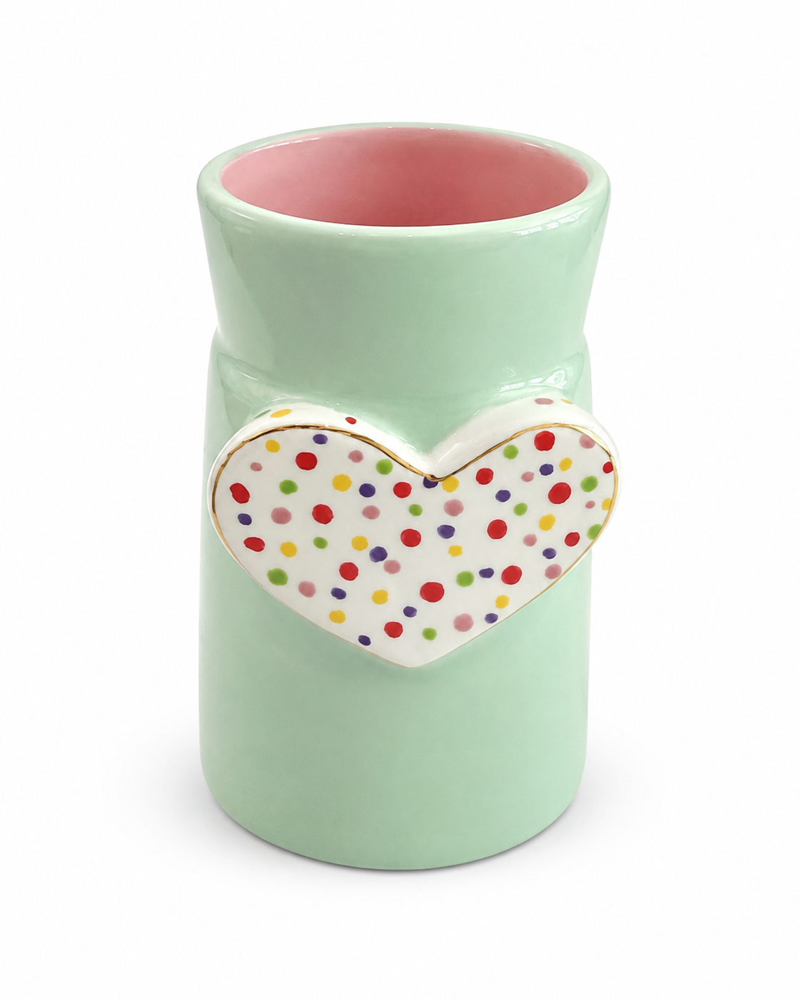 Polka Dot Heart Vase