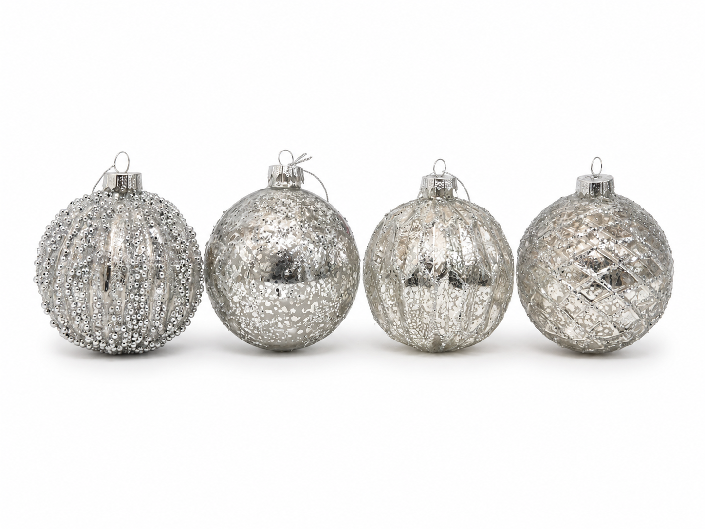 Médium Cristall Ball - Silver Set Of 4