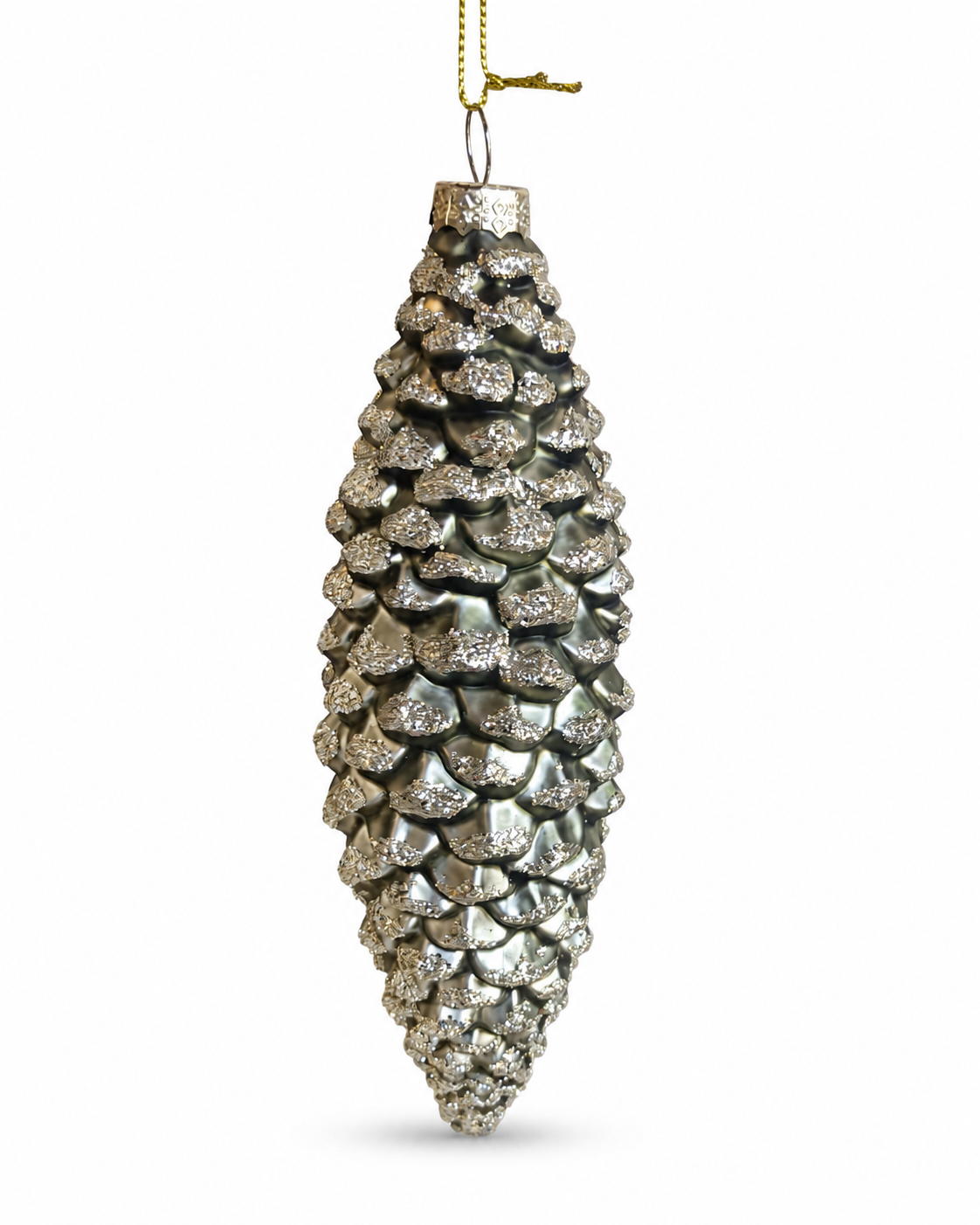 Ornamento Navideño Piña Champagne con Glitter