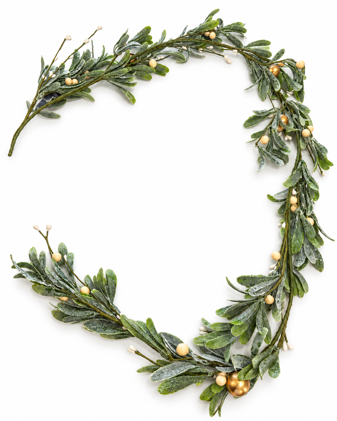 Garland Frosted Mistletoe con Bayas Doradas