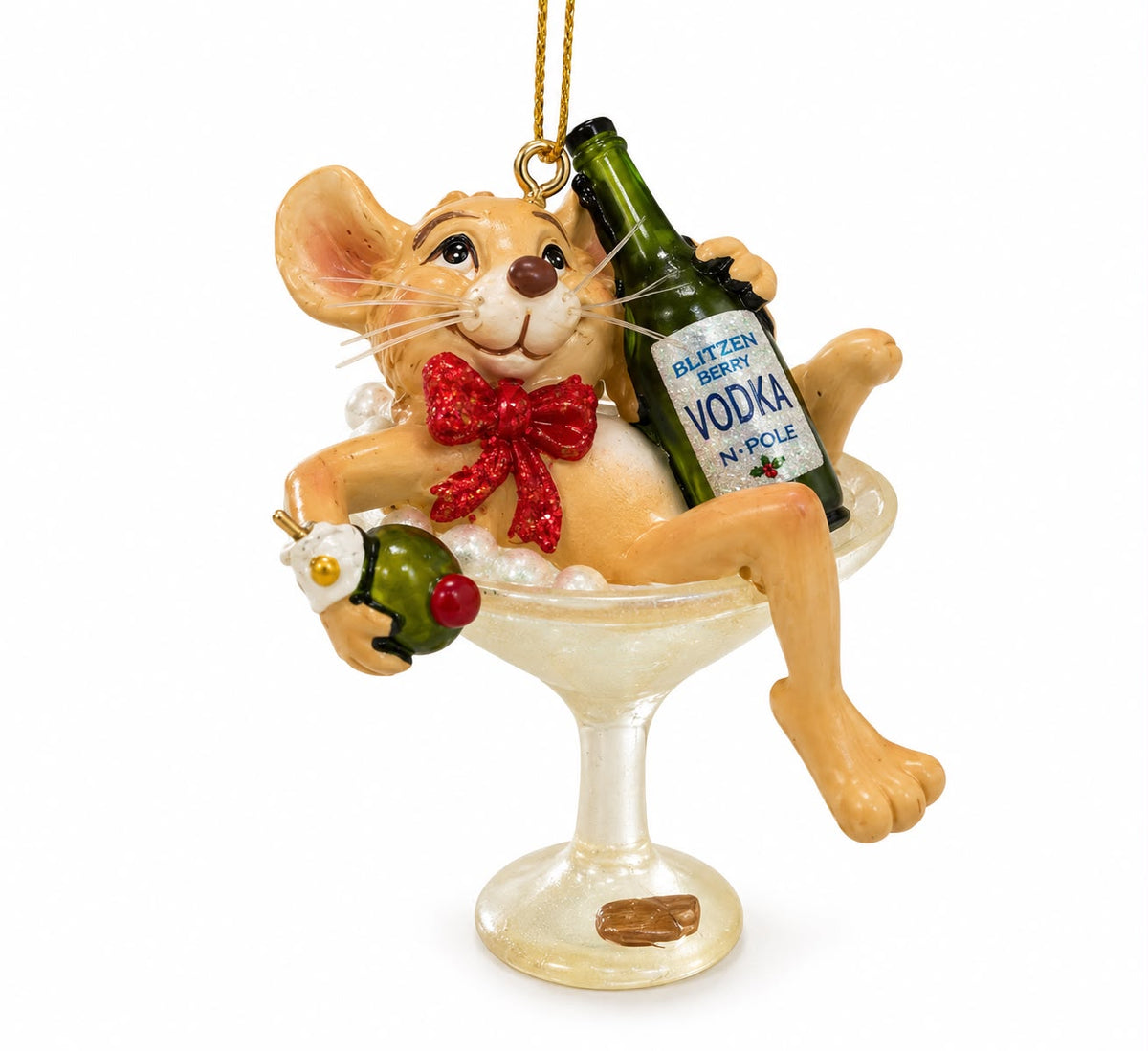 Ornamento de Ratón Navideño con Vodka