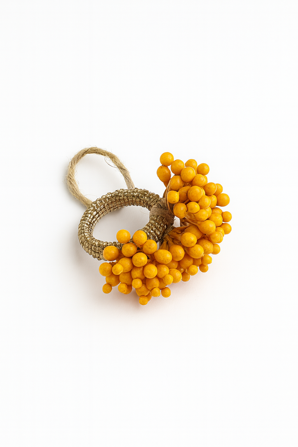 Set 4 Pompom Yellow Napkin ring