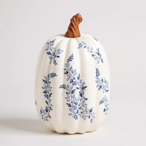 BLUE CERAMIC PUMPKIN XL