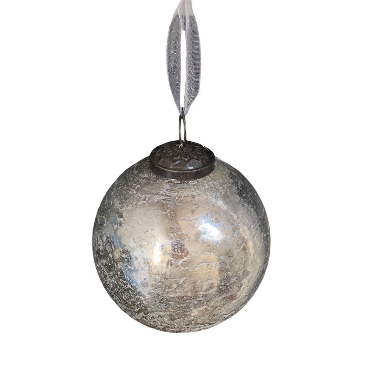 Esfera de Vidrio Plateado Vintage