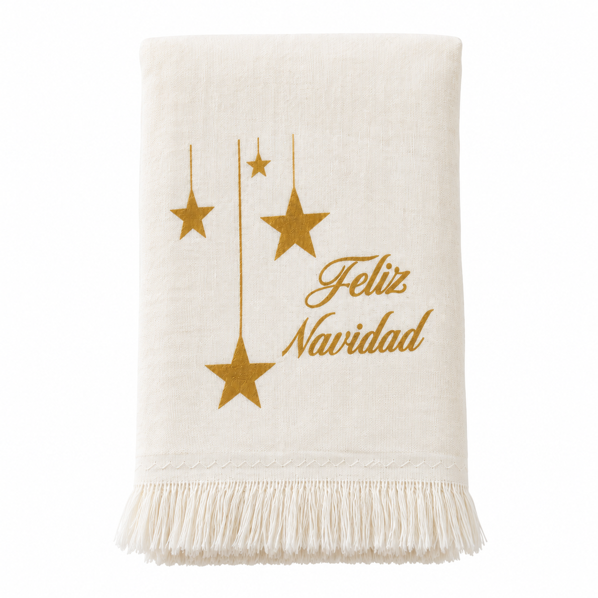 Pañito Decorativo de Baño Feliz Navidad – Ivory & Gold