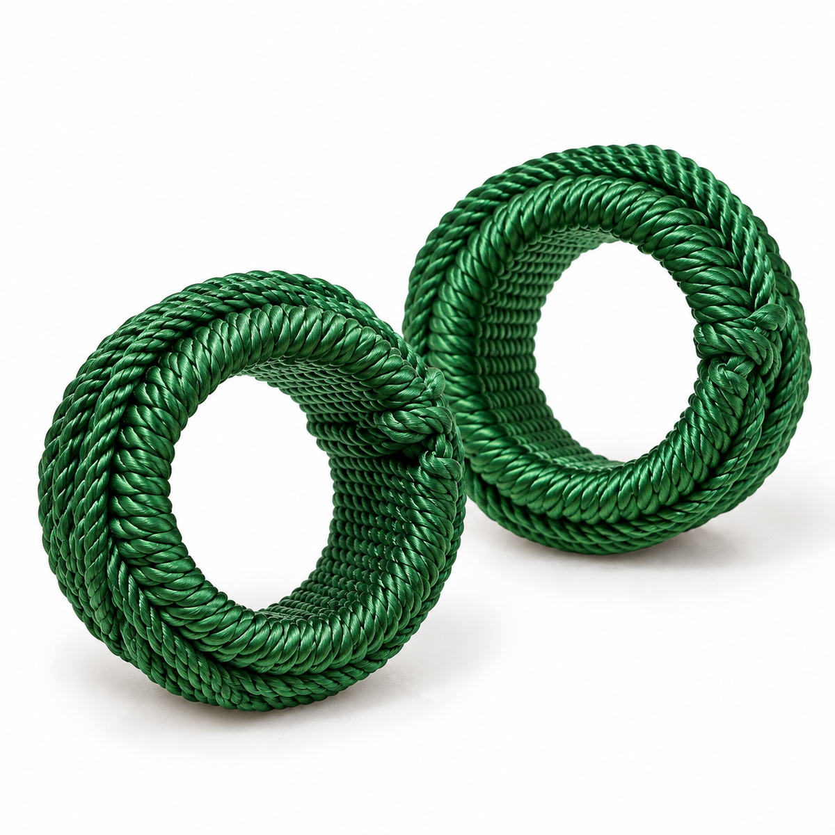 Emerald Green Woven Napkin Rings – Set de 2