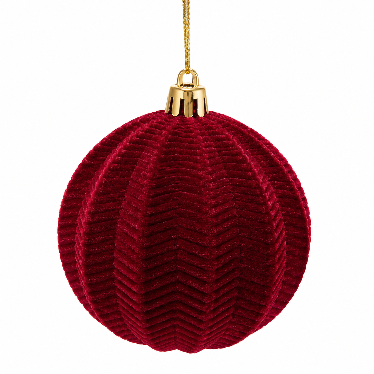 Burgundy Textured Velvet Ornament – Medium