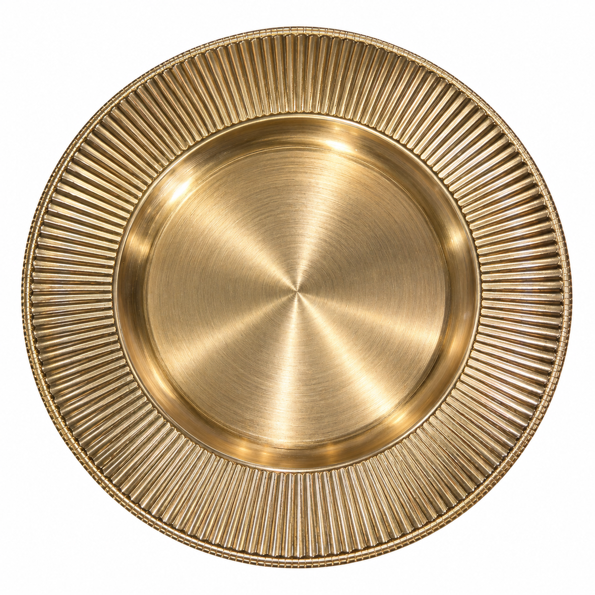 Antique Gold Ribbed Charger Plate
