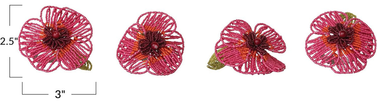 Set 4 servilleteros flores artesanales