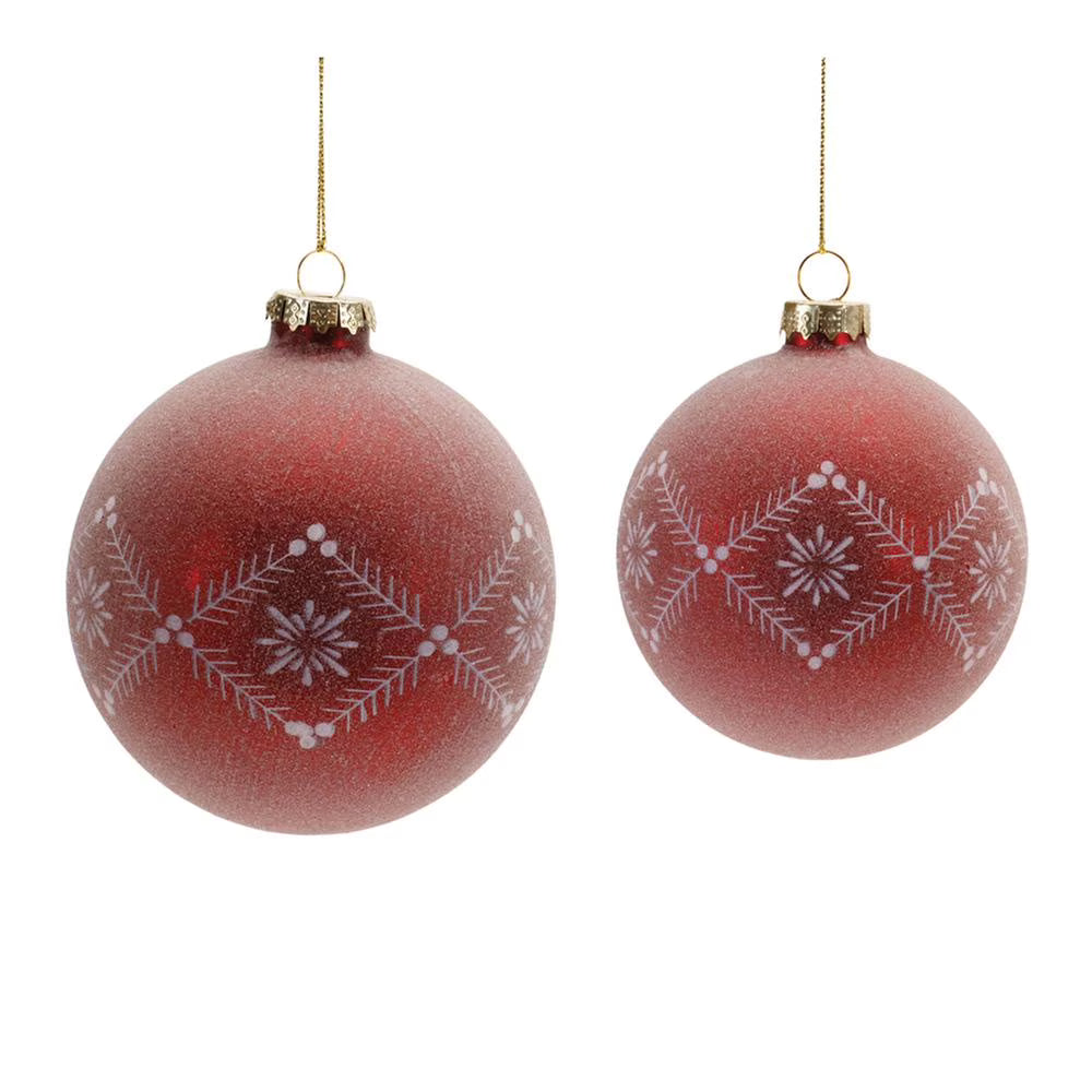 Red Snowflake Ornament S
