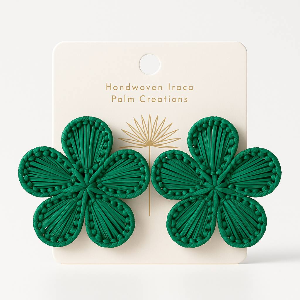 EARRING GARDENIA GREEN