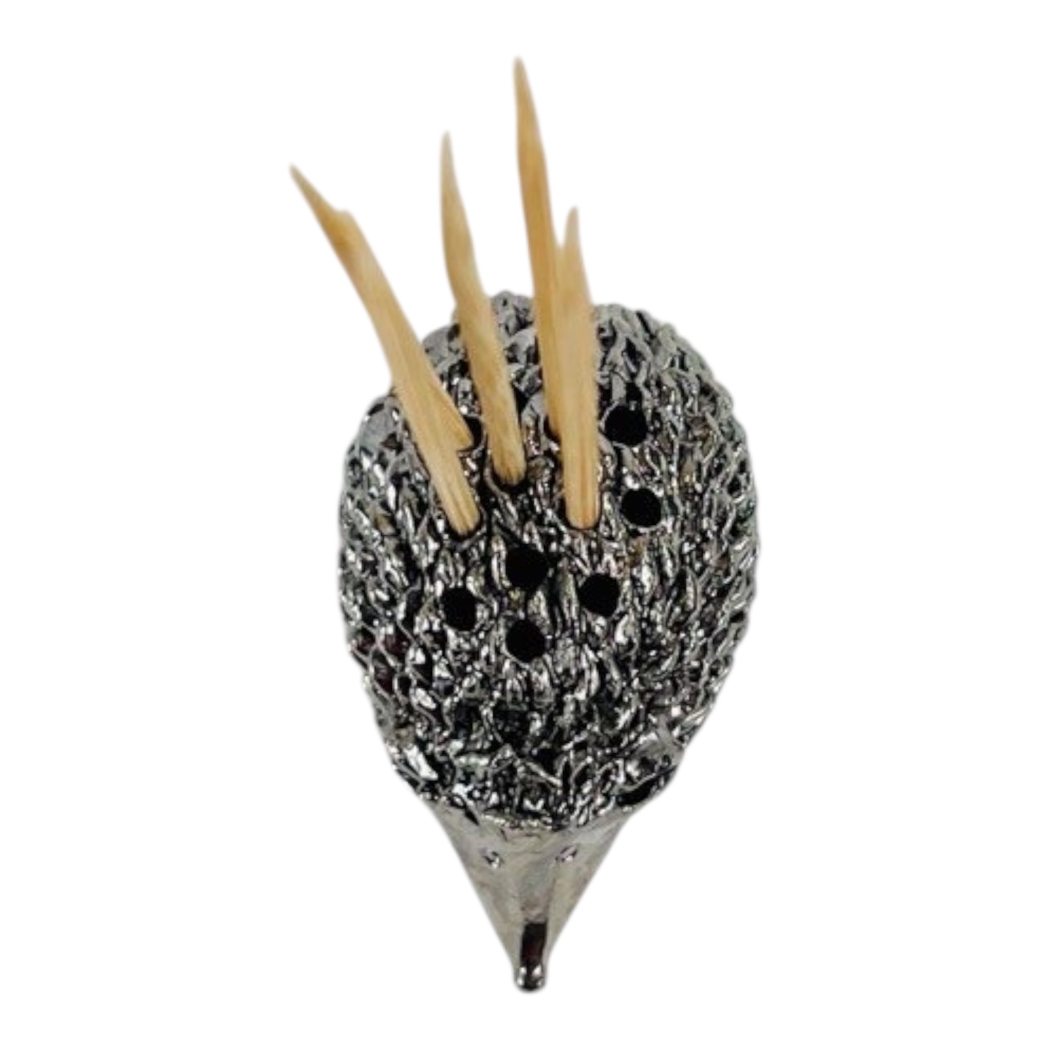 PEWTER HEDGEHOG TOOTHPICK HOLDER