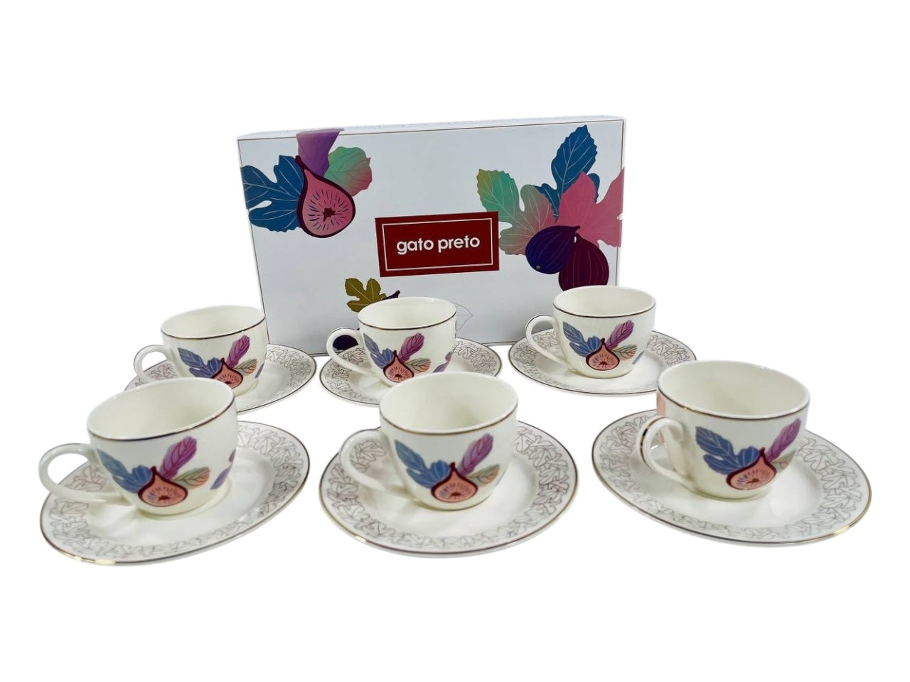 SET 6 TAZAS GATO PRETO