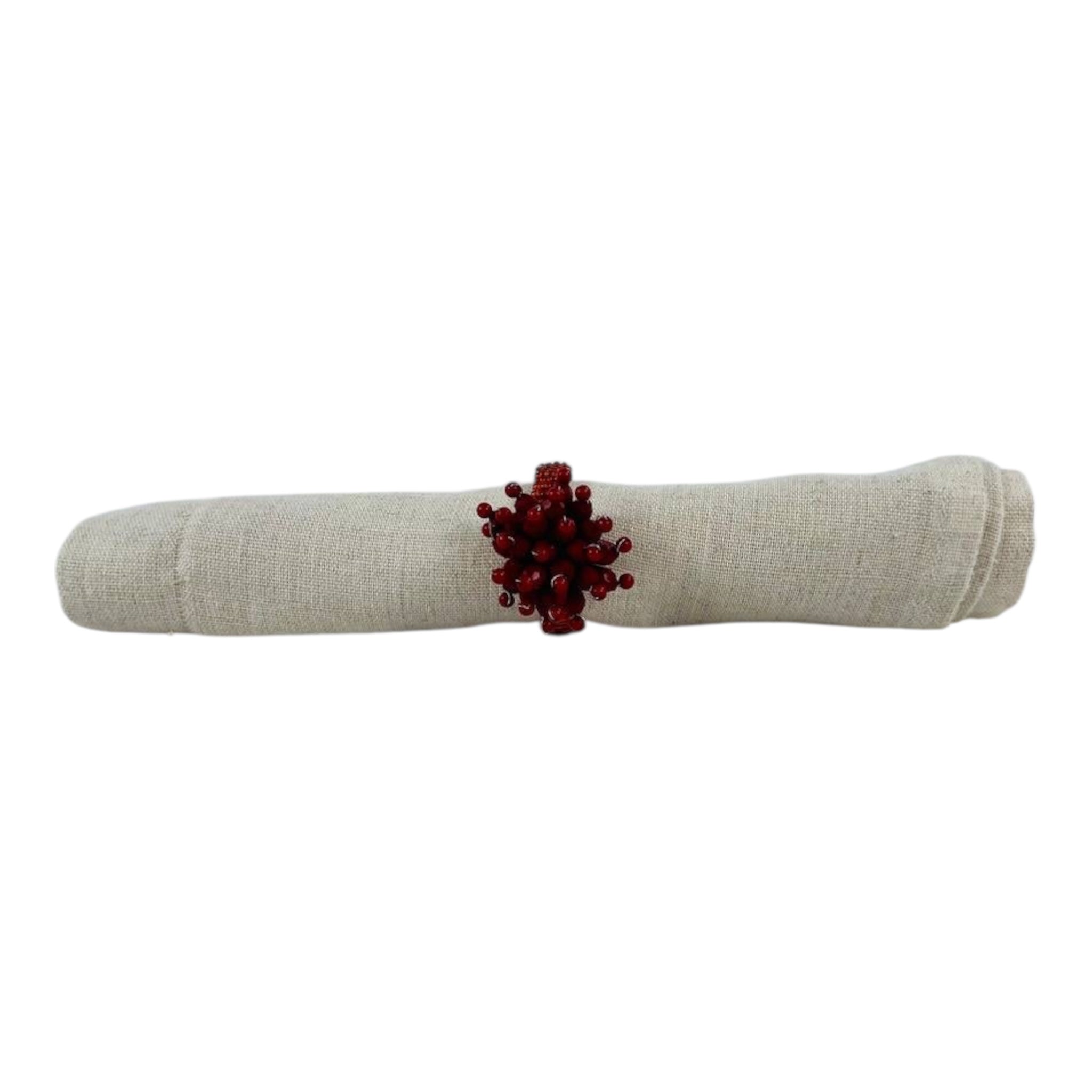 RED POMPOM NAPKIN RING