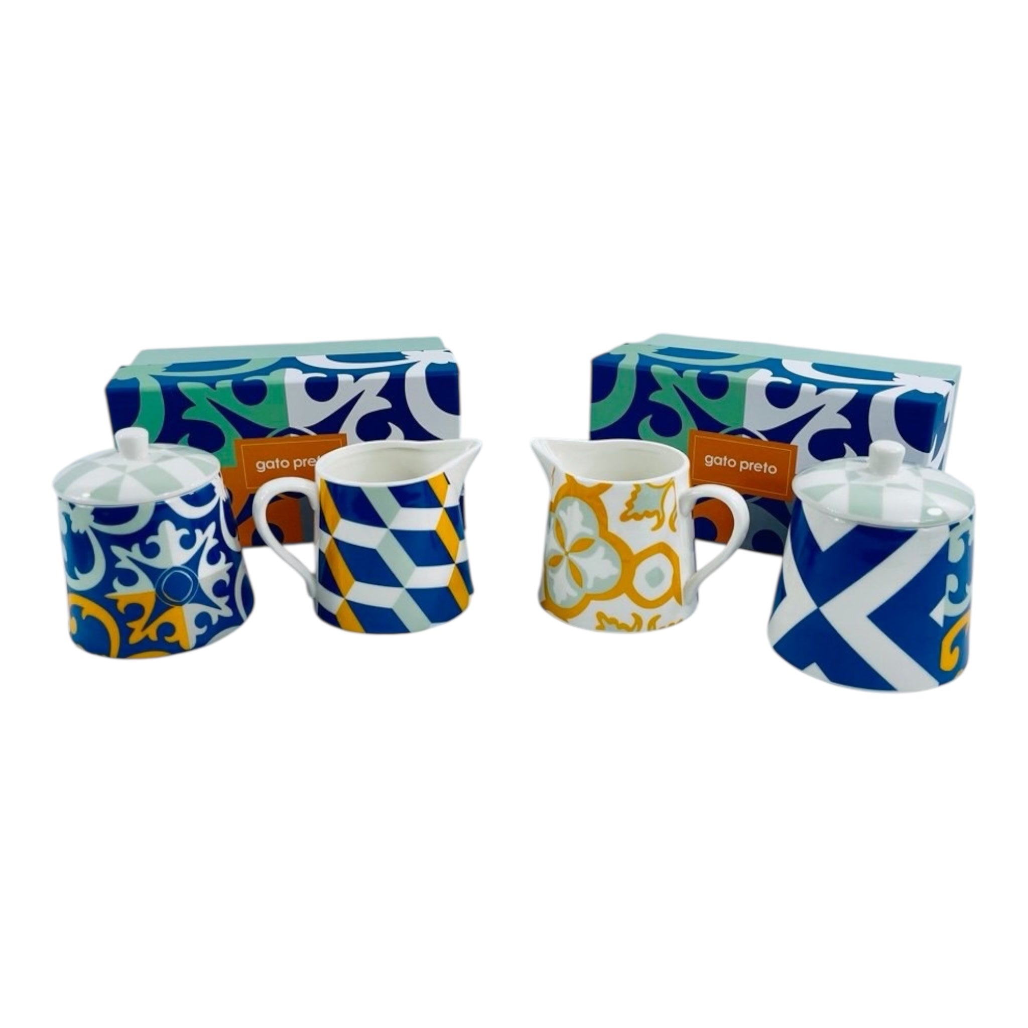 SET AZUCARERO Y CAFETERA (GATO PRETO)