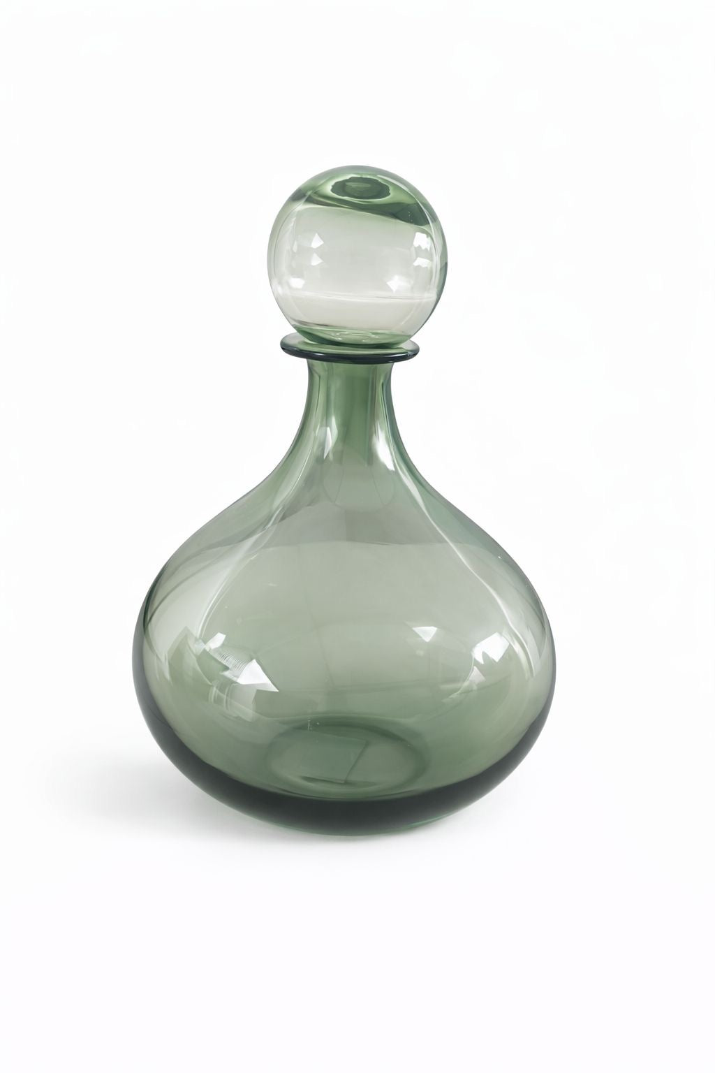 Decantador Decorativo de Vidrio en Tono Verde