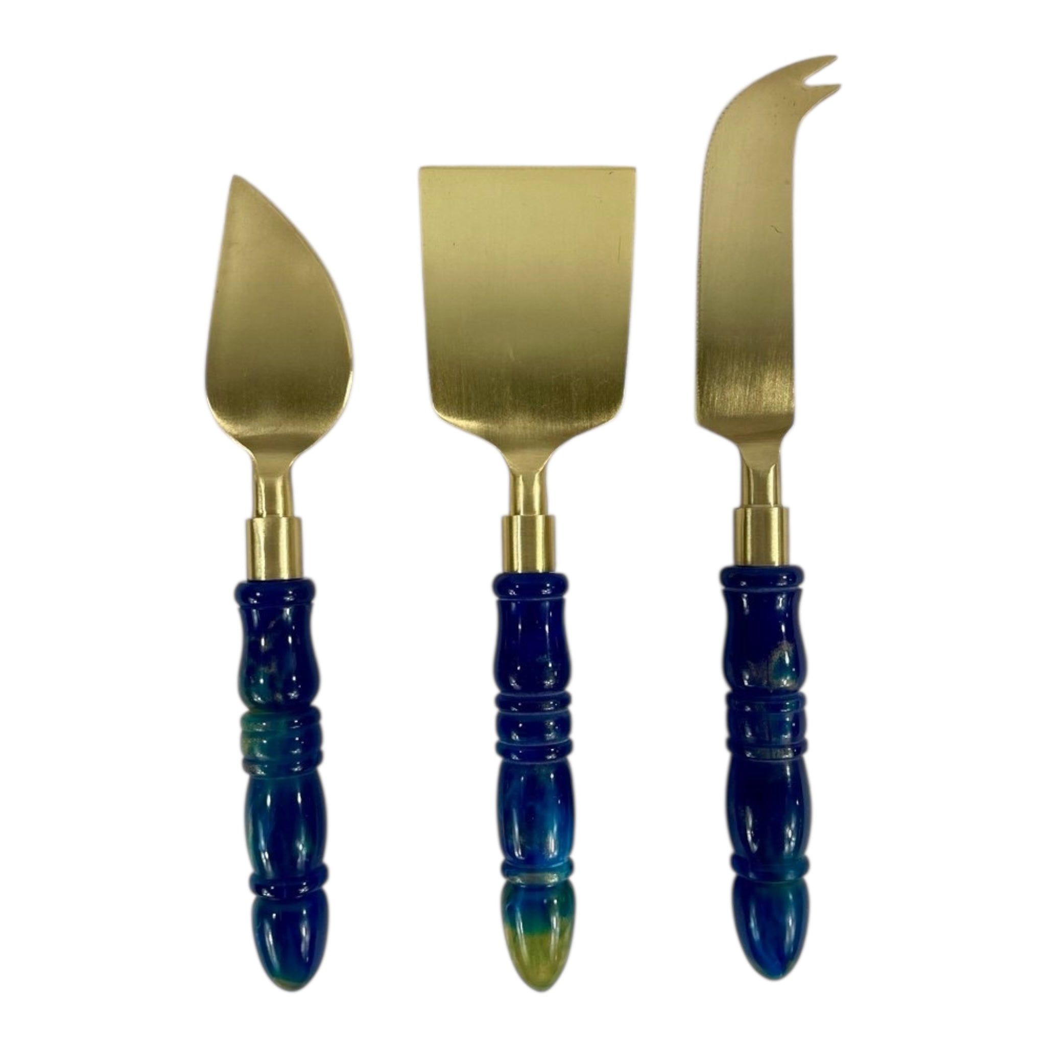 SET 3 DEEP GREEN CHEESE UTENSILS