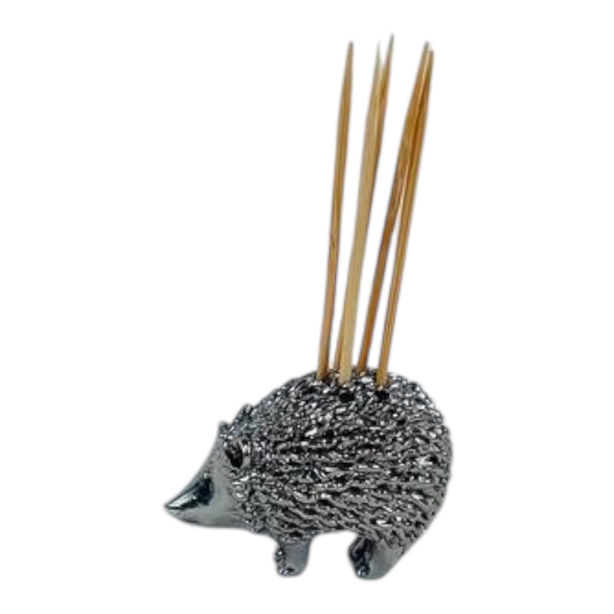PEWTER HEDGEHOG TOOTHPICK HOLDER