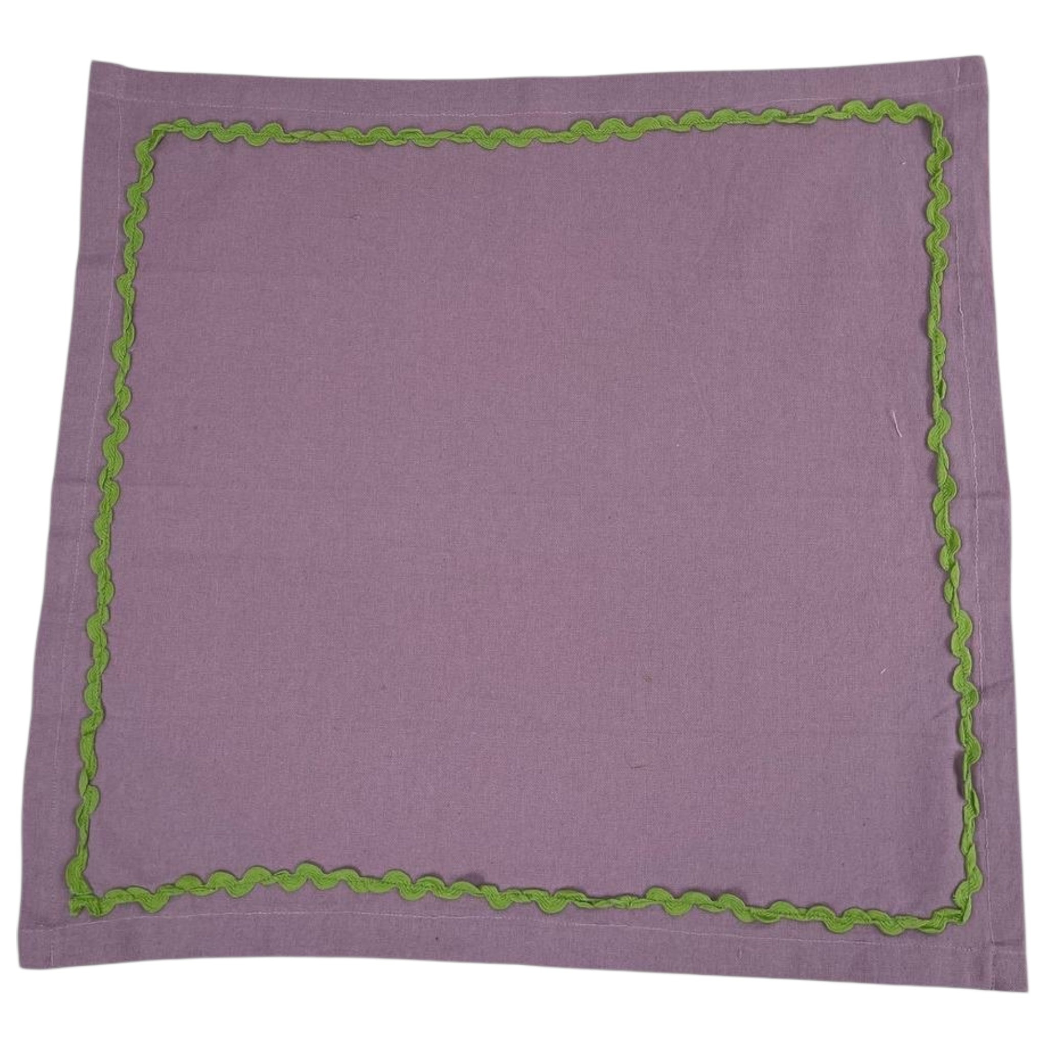 PURPLE NAPKIN W GREEN TRIM