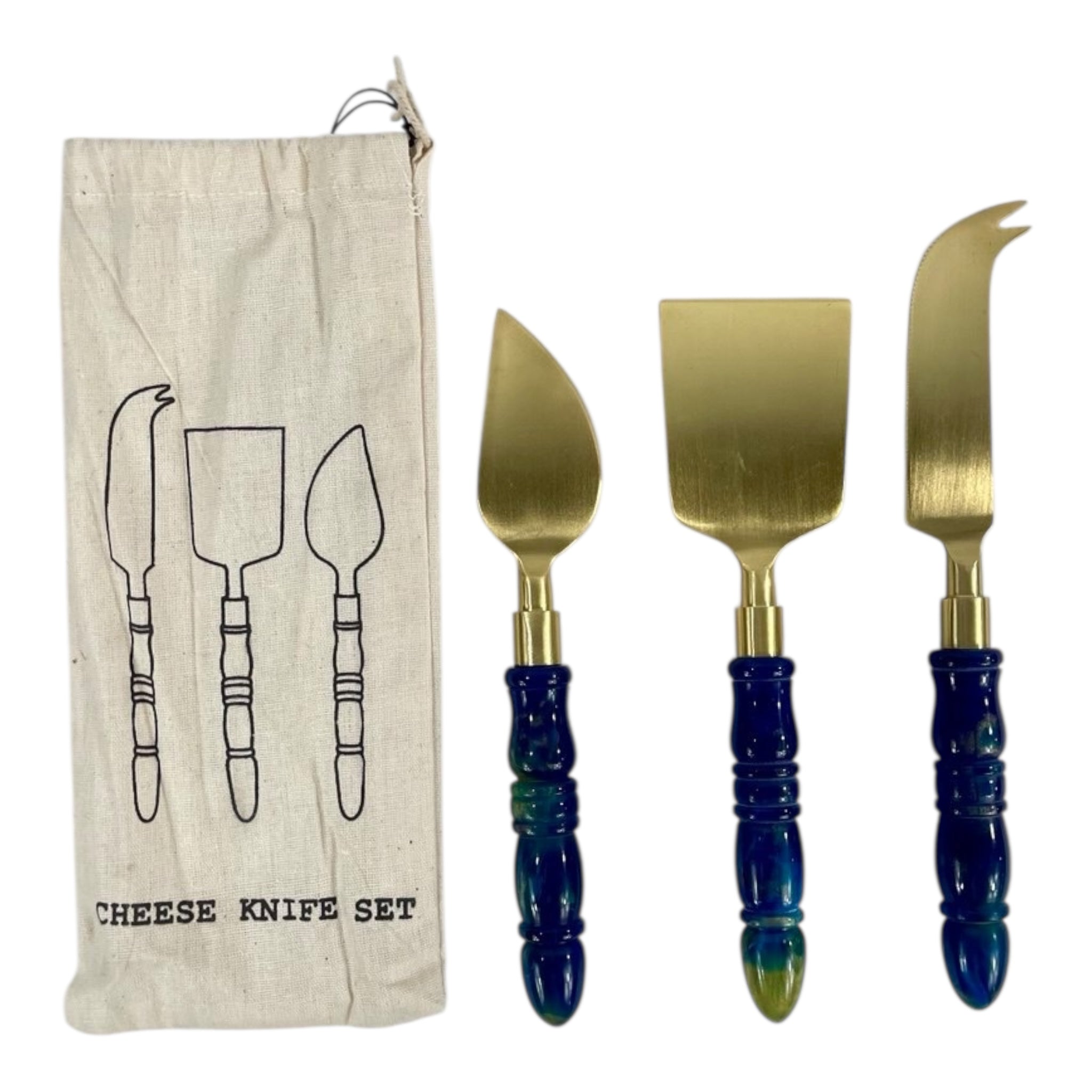SET 3 DEEP GREEN CHEESE UTENSILS