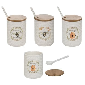 Honey Bee Jar w/Lid & Spoon