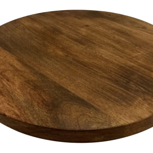 Lazy Susan with Burnt Finish  Dia 14"- A - DARK NATURAL BURNT F