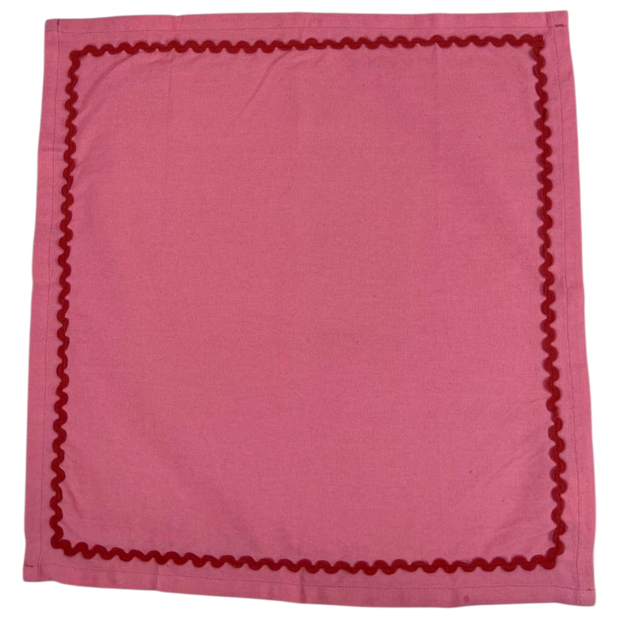 PINK NAPKIN W RED TRIM